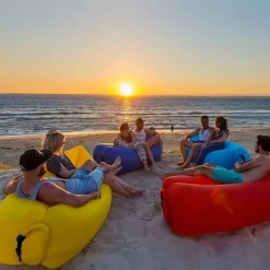 Air Bean oppustelig liggestol/sækkestol til strand, have eller festival - Pink