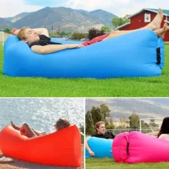 Air Bean oppustelig liggestol/liggesæk til strand, have eller festival Black Svart