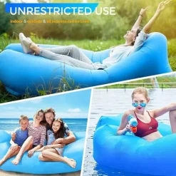 Air Bean oppustelig liggestol/liggesæk til strand, have eller festival Black Svart