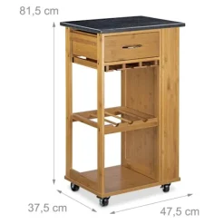 ALFRED L køkkenvogn med vinreol