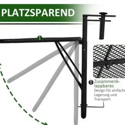 Altan Hængebord Højdejusterbart Firkantet Metal Sort L60Xb56.5Xh45Cm