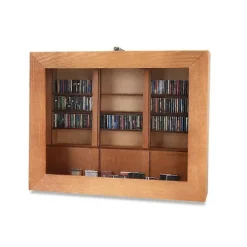 Angstdæmpende bogreol med 200 bøger Miniaturebibliotek Træbogreol Fidget Legetøj Ryst Din Angst Væk Kreativ A[HK] Wood color