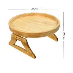 Armlæn bordbakke, sidebord sofa armlæn klemmebord, foldbart sofa armlæn klemmebord til fjernbetjening drikkevarer telefon, 1 stk