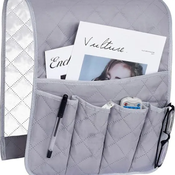 Armlæns Organizer til Stol, Sofa Beskyttelsesbetræk, Hængende Lommer Pladsbesparende, Skridsikker Opbevaringspose til Telefon, Bog, Magasiner, TV Fjernbetjening,ris | Fyndiq