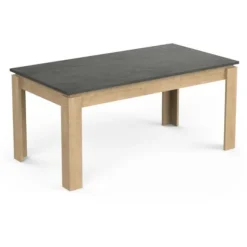 AUSTIN enkelt spisebord - 6 personer - Hamilton og Sidewalk eg indretning - L179 x D 90 x H 77 cm - DEMEYERE svart och ljust trä