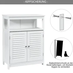 Badeværelsesskab Badeværelsesopbevaringsskab i træ til badeværelse 60 x 30,5 x 80 cm Hvid