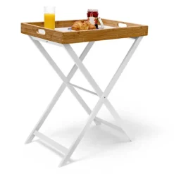 Bakkebord træ og bambus 72 cm