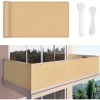 Balkon Afskærmning 90 x 600cm Privatlivsafskærmning 180g/m² HDPE Stof UV Beskyttelse Vindskærm til Have Terrasse Udendørs med Kabelbind og Snore, Sand | Fyndiq