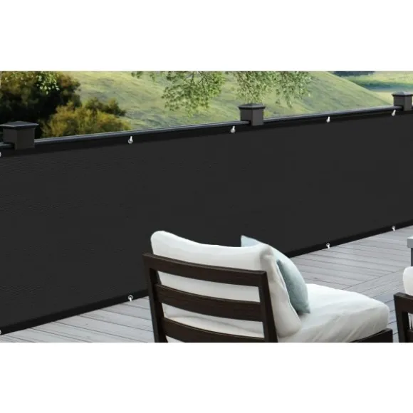 Balkon afskærmning vind- og UV-beskyttelse, 90 x 300 cm, sort