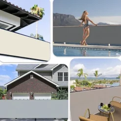 Balkon Privatlivs Skærm Beskyttelse Privatlivs Skærm (HDPE) 0,9 x 6m til Udendørs Have med Balkon, Sort