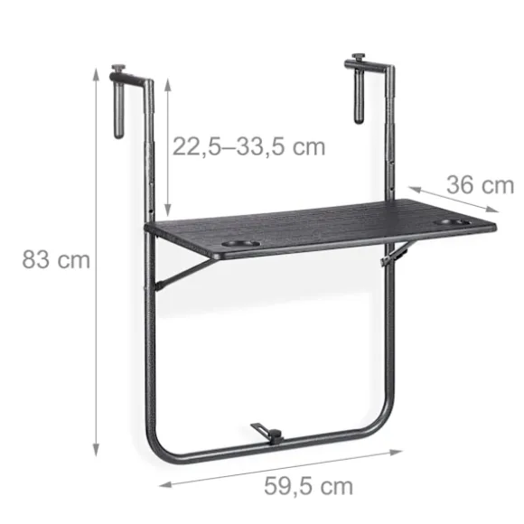 Balkonbord foldbart