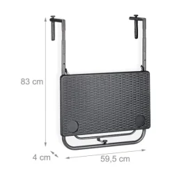 Balkonbord foldbart sort