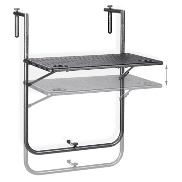 Balkonbord foldbart sort