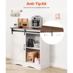Bar Møbel - DUOKU - 80 x 35 x 80 cm - 3 Opbevaringsniveauer - Brun og Hvid - Spånplader Brunt och vitt