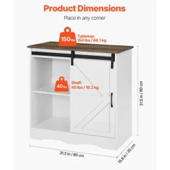 Bar Møbel - DUOKU - 80 x 35 x 80 cm - 3 Opbevaringsniveauer - Brun og Hvid - Spånplader Brunt och vitt