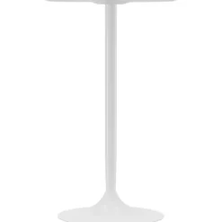 Barbord, barbord, spisebord, rundt bordbord, køkkenbord til stue, spisestue, stål, hvid, Ø60 x 102 cm