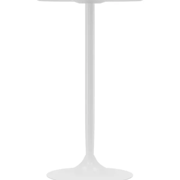 Barbord, barbord, spisebord, rundt bordbord, køkkenbord til stue, spisestue, stål, hvid, Ø60 x 102 cm