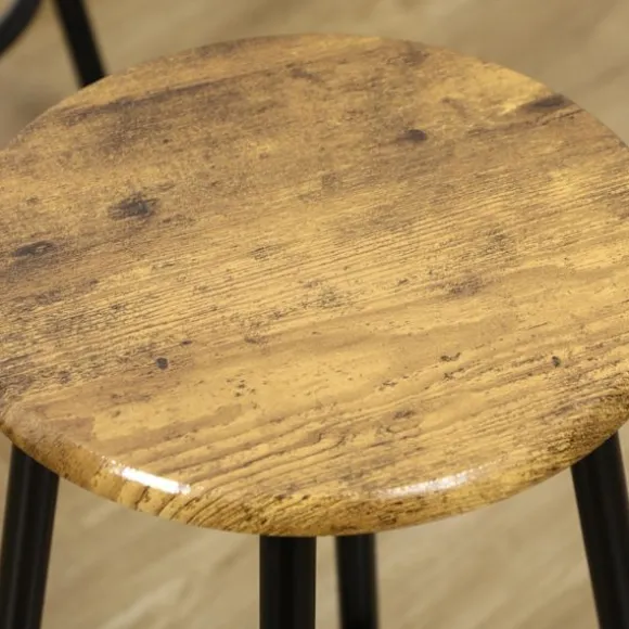 Barbord Med Barstolssæt, 5 Stk. Barbordssæt, Køkkenbord Med 4 Barstole, Spisegruppe I Industrielt Design, Metal, Rustik Brun