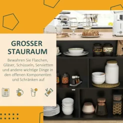 Barbord med barstolssæt, 3-delt barbordssæt, spisebord med klapbordplade, køkkenbord med skab, spisegruppe til spisestue, stue, sort Aosom