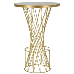 Barbord, Rundt 70x103 cm, Guldflettet Design