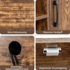 Barskab med vinreoler og hylder trækonsolbord med metalstel til spisestue 100 x 35 x 83 cm kaffe