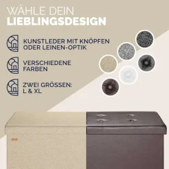 Beige bænk 115x38x38cm med hængslet låg