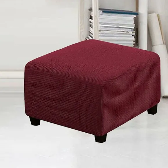 Beskyttelsesbetræk, Elastisk Fodskammelbetræk Vaskbart Firkantet Sofa Fodskammel