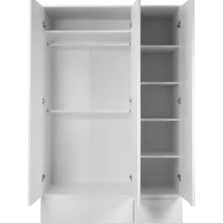 BILLEDE 60B skab - Mat hvid indretning - 3 låger + 2 skuffer - L121,6 x H191 x D55 cm Vit
