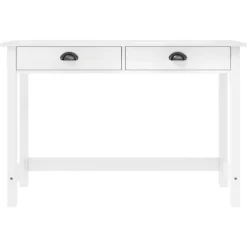 Bjergformet skænk med dobbeltskuffer, dimensioner 110x45x74 cm, massivt fyrretræ. Vit white
