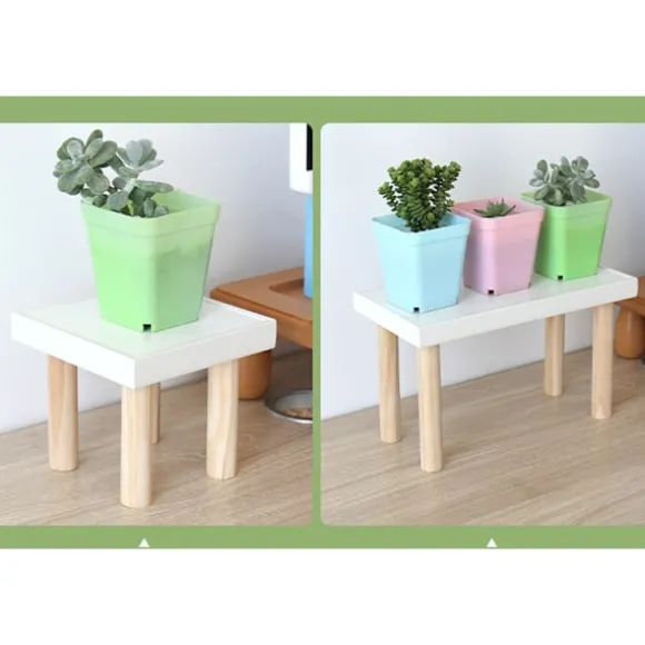 Blomsterstand til skrivebord, Hylde til skrivebord, Vindueopbevaring i træ (Stor rektangulær 36,5*12*10,7cm)