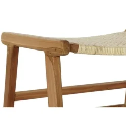 bænk 65 x 47 x 40 cm naturlig teak plast flerfarvet lysebrun