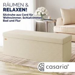 Bænk Beige Snor 114x38x38cm MDF foldbar