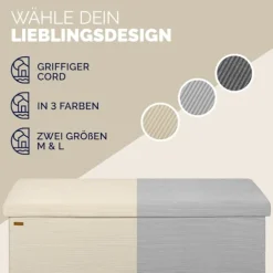 Bænk Beige Snor 114x38x38cm MDF foldbar