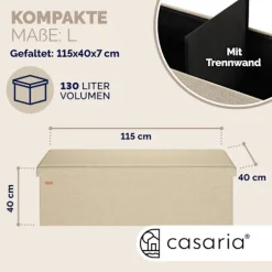 Bænk Beige 115x38x38cm MDF foldbar
