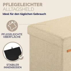 Bænk Beige 76x38x38cm MDF foldbar