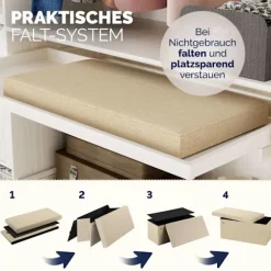 Bænk Beige 76x38x38cm MDF foldbar