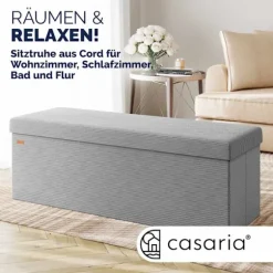 Bænk grå snor 114x38x38cm MDF foldbar
