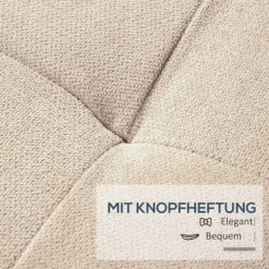 Bænk, polstret bænk med opbevaringsplads, sengebænk med låg, linnedlook, kistebænk, opbevaringsbænk til stue, soveværelse, beige