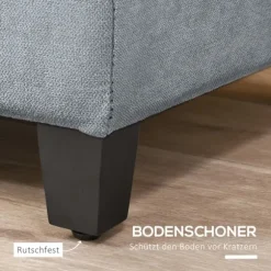 Bænk, Polstret Bænk Med Opbevaringsplads, Sengebænk Med Låg, Linnedlook, Brystbænk, Opbevaringsbænk Til Stue, Soveværelse, Grå