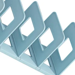 Bogorganisator Filholder PP Minimalistisk Vertikal 4 Rum Filsorterer kompatibel Klasseværelse Kontor Skrivebord Hjem Blå