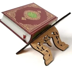 Bogstøtte i træ, Koranen hellig bogholder, bogreol ornament til læsning, Islam bog/NT/