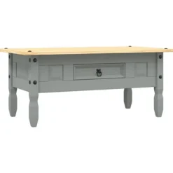 Bord - Corona-serie - Massiv fyr - Grå krop & brun plade - 100 x 55 x 44 cm Grå kropp och brun platta