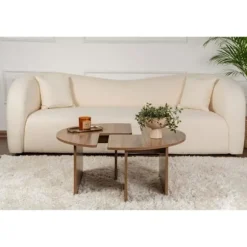 Bord - MOIRA - Rund - Valnød - 90 x 90 x 41 cm Valnöt