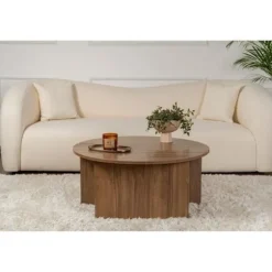 Bord - MOIRA - Rund - Valnød - 90 x 90 x 41 cm Valnöt