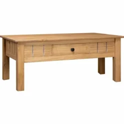 Bord - Panama - Massiv fyr - 100 x 60 x 43,5 cm - Med skuffe Naturlig träfärg