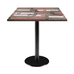 Bord 70 x 70 cm - Rom træmodel rødt træ Flerfärgad