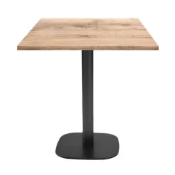 Bord 70 x 70 cm - Rund model, naturligt garvetræ brun