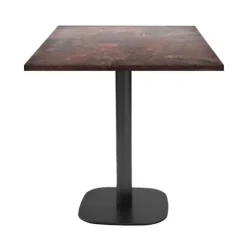 Bord 70 x 70 cm - Rund rust rock model brun