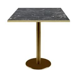 Bord 70 x 70 cm Rom bistro blank sort marmor Svart