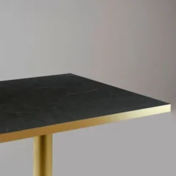 Bord 70 x 70 cm Rom bistro sort sten Svart